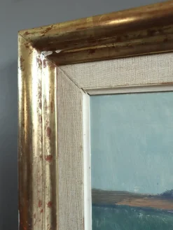 Pamono Low Horizon Street Scenes, 1950s, Paint & Lacquer & Linen, Framed><noscript><img width=