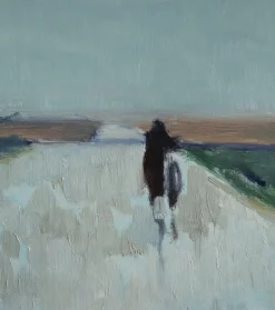 Pamono Low Horizon Street Scenes, 1950s, Paint & Lacquer & Linen, Framed><noscript><img width=