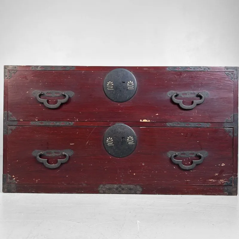 Pamono Low Japanese Meiji Tansu Chest of Drawers, 1910s> Cabinets & Wardrobes