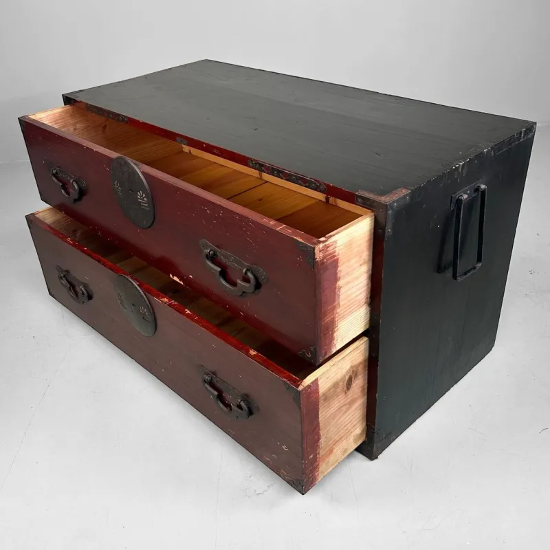 Pamono Low Japanese Meiji Tansu Chest of Drawers, 1910s> Cabinets & Wardrobes
