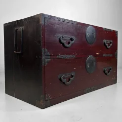Pamono Low Japanese Meiji Tansu Chest of Drawers, 1910s><noscript><img width=