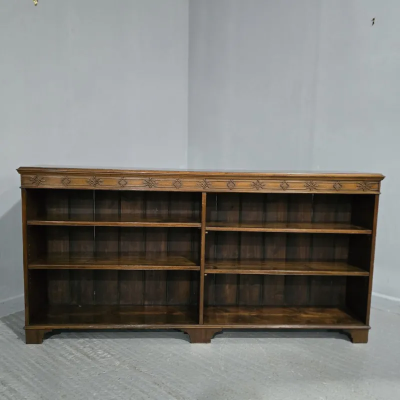 Outlet Pamono Low Open Adjustable Bookcase in Mahogany, 1900s