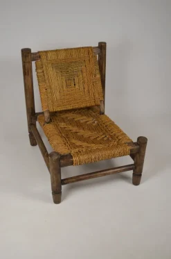Discount Pamono Low Rope Lounge Chair by Audoux-Minet, France, 1950s