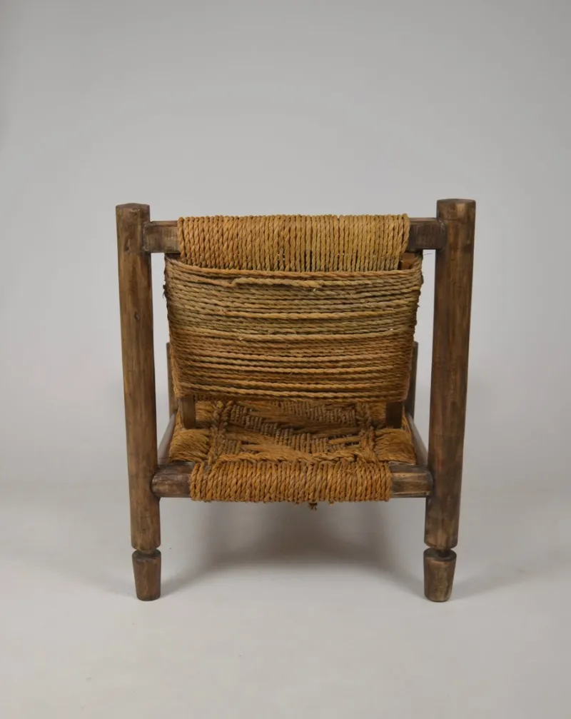 Discount Pamono Low Rope Lounge Chair by Audoux-Minet, France, 1950s