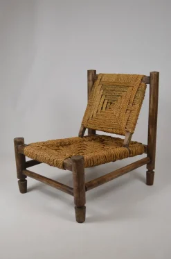 Discount Pamono Low Rope Lounge Chair by Audoux-Minet, France, 1950s