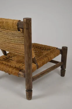 Discount Pamono Low Rope Lounge Chair by Audoux-Minet, France, 1950s