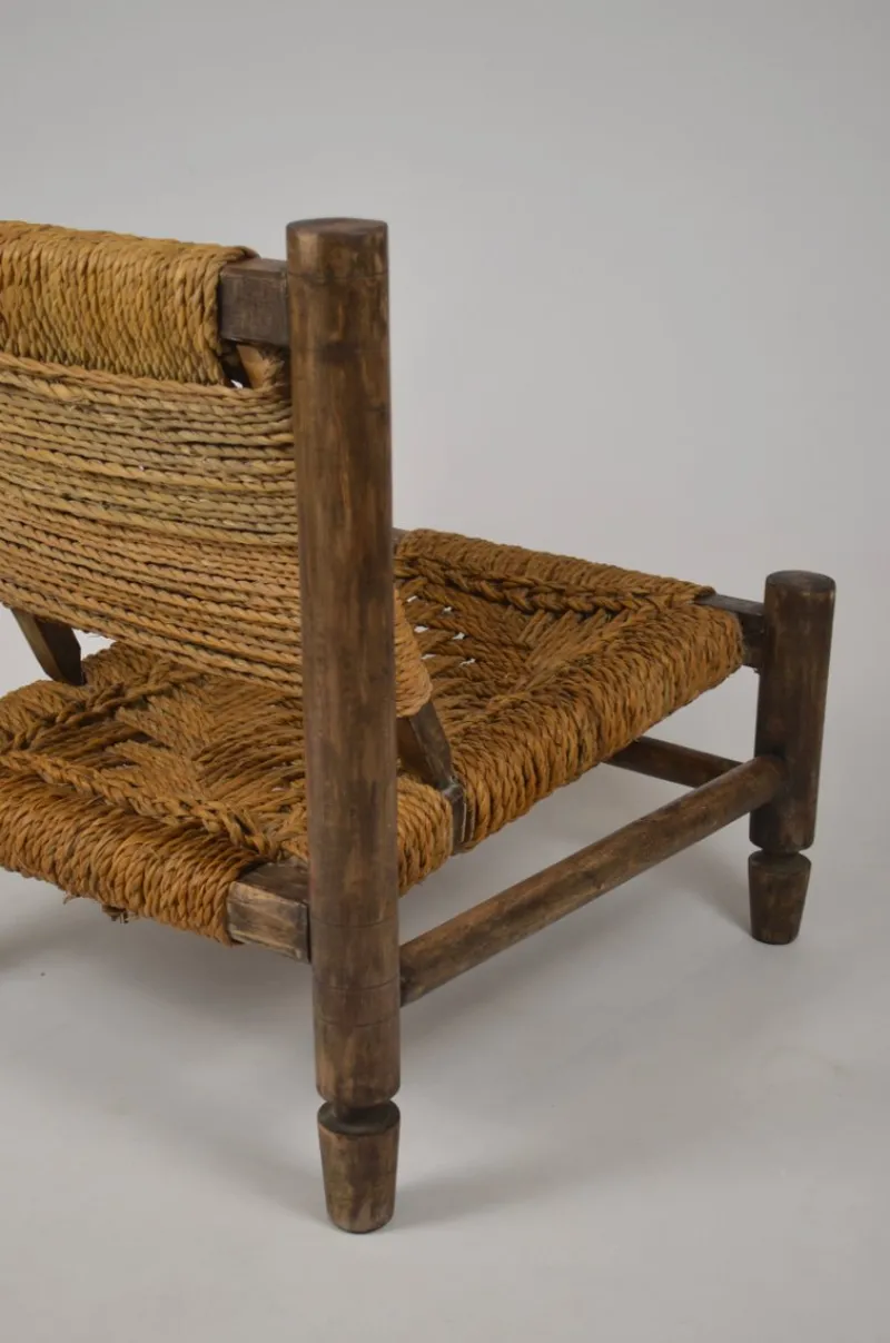 Discount Pamono Low Rope Lounge Chair by Audoux-Minet, France, 1950s