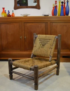 Discount Pamono Low Rope Lounge Chair by Audoux-Minet, France, 1950s