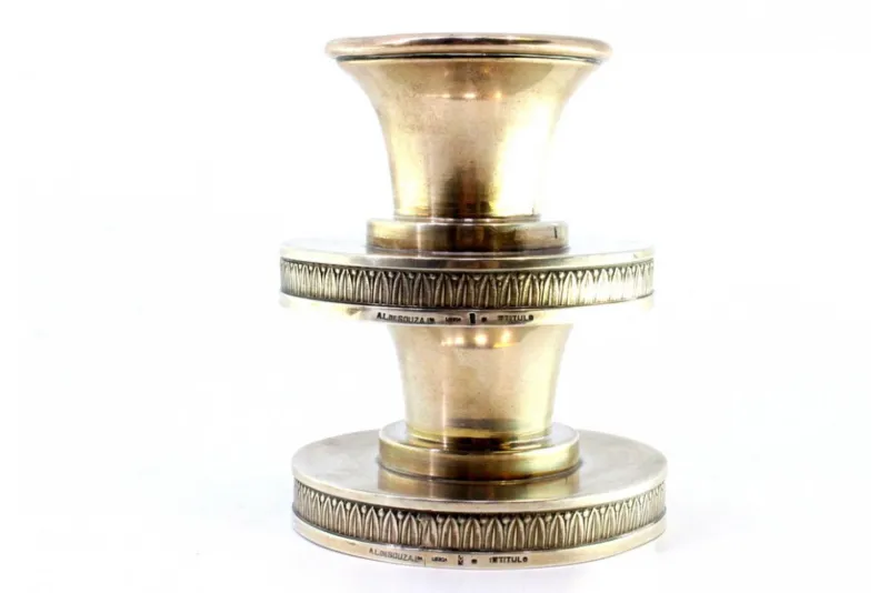 Discount Pamono Low Silver Candlesticks with Relief Friezes, Set of 2