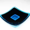 Pamono Luce Q20 Black & Aquamarine Murano Glass Plate by Stefano Birello for VeVe Glass, 2019
