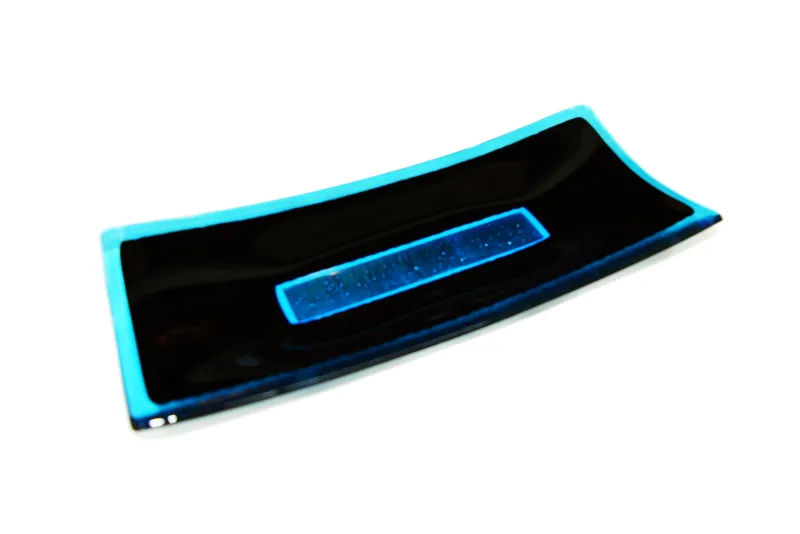 Pamono Luce R30 Black and Aquamarine Murano Glass Centerpiece by Stefano Birello for VeVe Glass, 2019> Decorative Objects