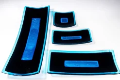 Pamono Luce R30 Black and Aquamarine Murano Glass Centerpiece by Stefano Birello for VeVe Glass, 2019><noscript><img width=
