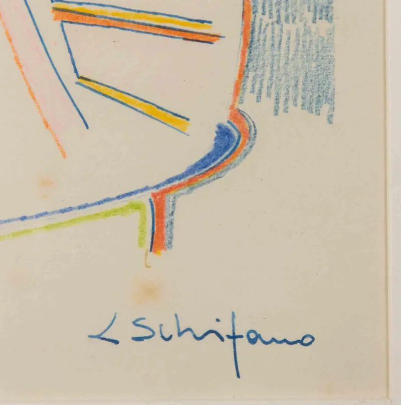 Clearance Pamono Luciano Schifano, Old Woman, Mixed Media, 1980s