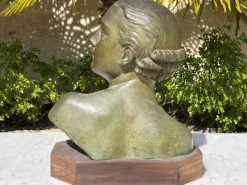 Sale Pamono Lucien Charles Edouard Alliot, Bust of Art Deco Woman, Bronze