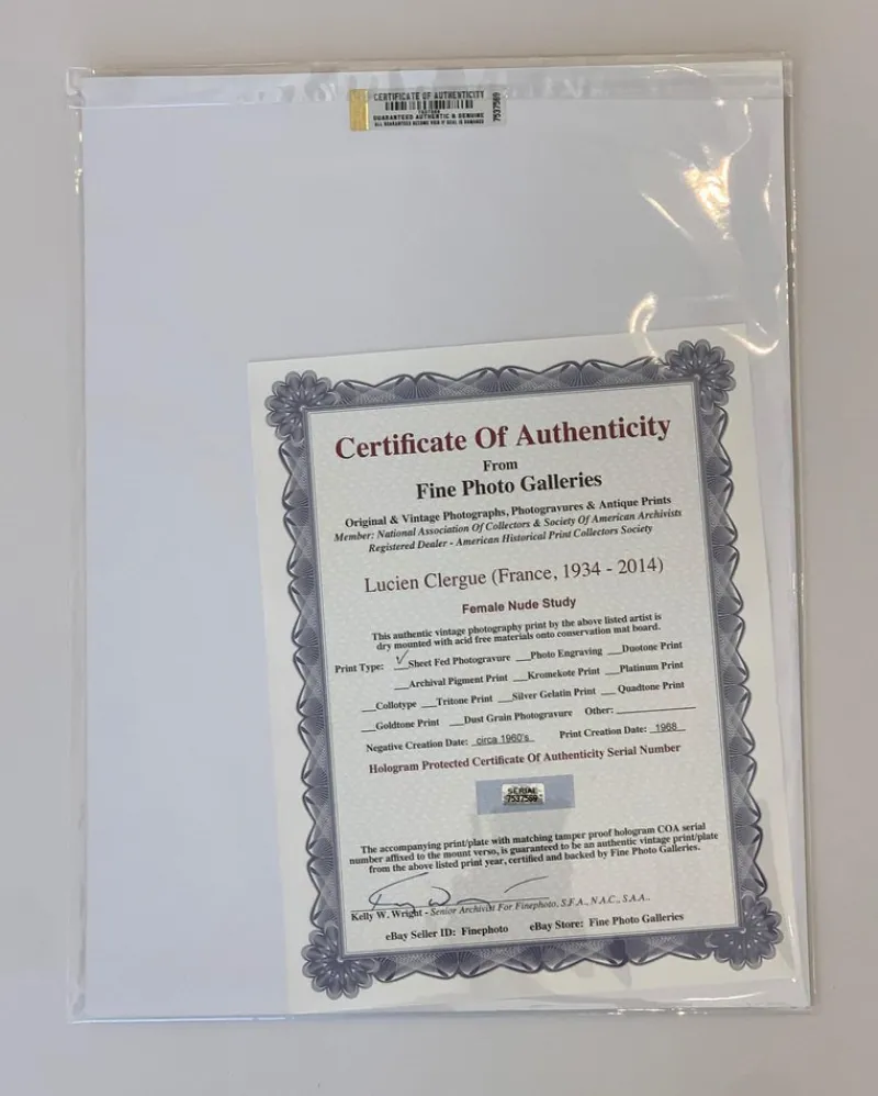 Pamono Lucien Clergue, Female Nude Study, 1968, Photogravure Print