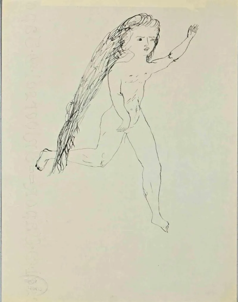 New Pamono Lucien Coutaud, Nude Girl, Original Drawing, 1930s