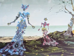 Online Pamono Lucien Coutaud, Two Surrealist Women in a Landscape, 20th Century, Gouache, Framed