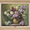 Best Pamono Lucien Gilbert Darpy, Lilac Flowers, Oil on Canvas, 20th Century, Framed