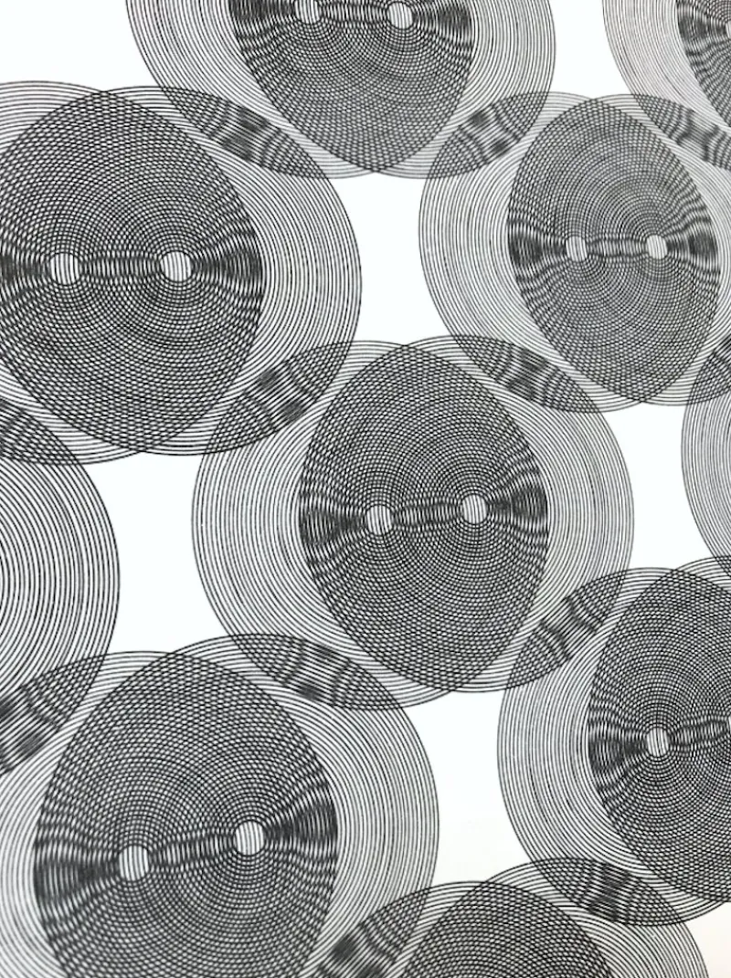 Pamono Ludwig Wilding, Single With 7 X 7 Circles, Zincography, 1968> Minimalist