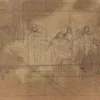 Pamono Luigi Galli, Figures, Pencil Drawing, Late 19th Century> Work On Paper