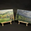 Pamono Luigi Scarpa Croce, Landscapes, Late 1950s, Oil on Board Paintings, Set of 2> Impressionist