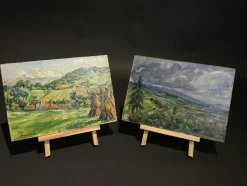 Pamono Luigi Scarpa Croce, Landscapes, Late 1950s, Oil on Board Paintings, Set of 2> Impressionist