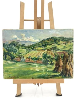 Pamono Luigi Scarpa Croce, Landscapes, Late 1950s, Oil on Board Paintings, Set of 2> Impressionist
