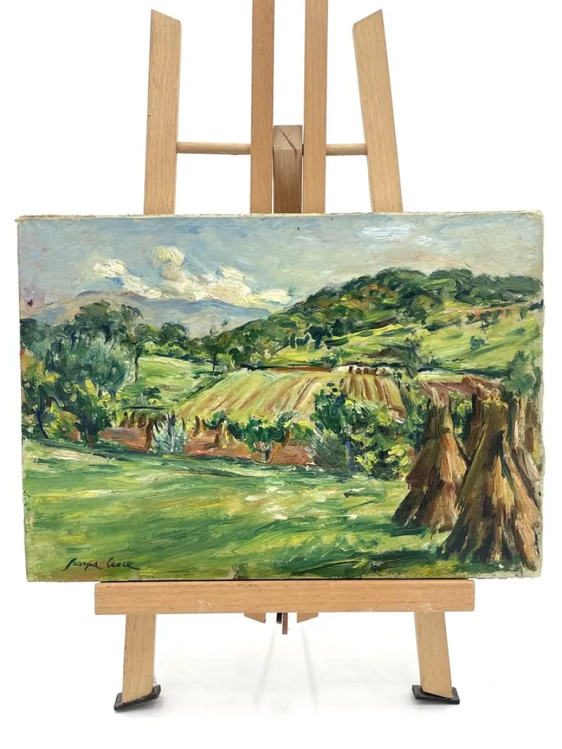 Pamono Luigi Scarpa Croce, Landscapes, Late 1950s, Oil on Board Paintings, Set of 2> Impressionist