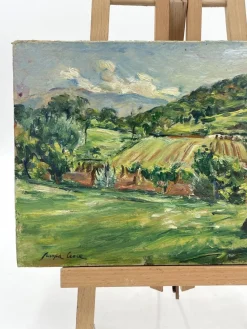 Pamono Luigi Scarpa Croce, Landscapes, Late 1950s, Oil on Board Paintings, Set of 2><noscript><img width=