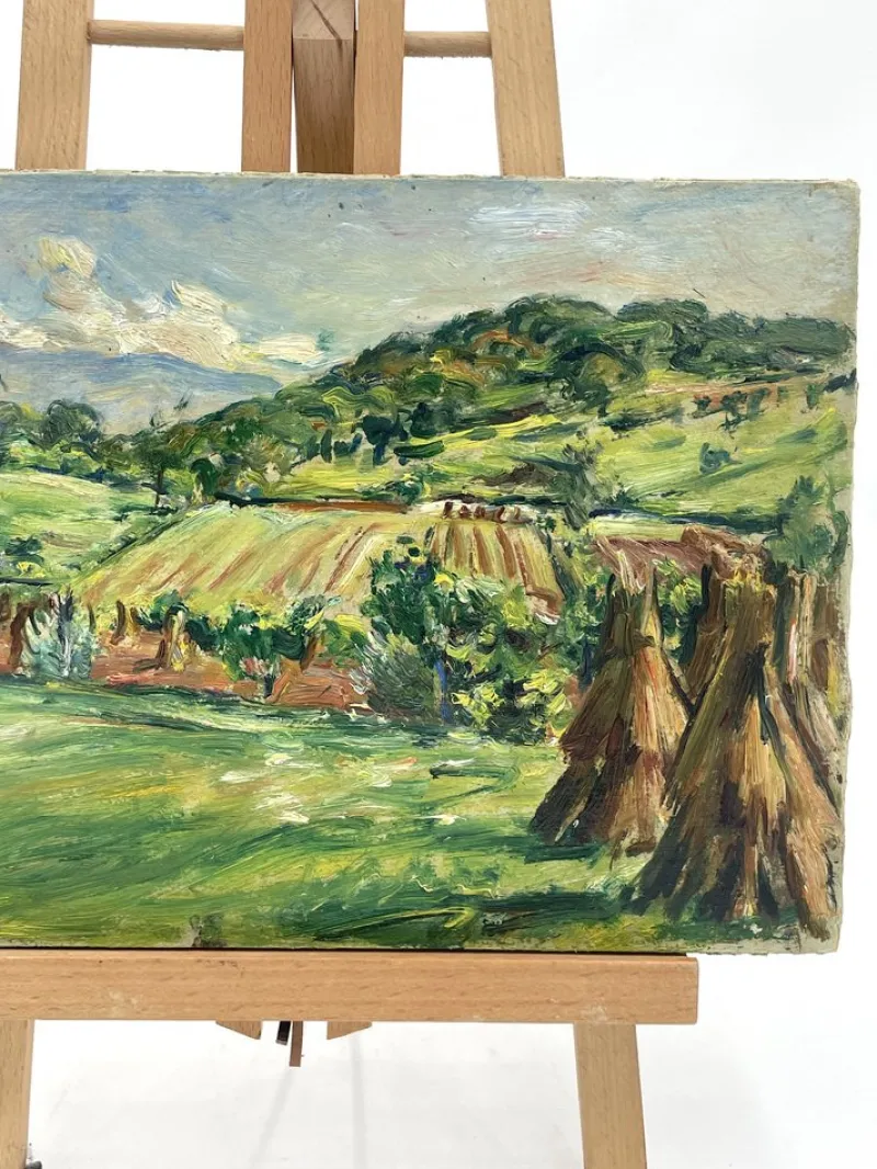 Pamono Luigi Scarpa Croce, Landscapes, Late 1950s, Oil on Board Paintings, Set of 2> Impressionist