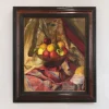 Pamono Luis García Oliver, Still Life with Apples, Oil on Canvas, Framed> Art Deco