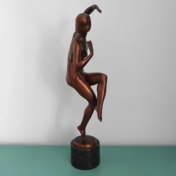 Pamono Lux Elek, Dancer Sculpture, 1920s-1940s, Bronze with Marble Base