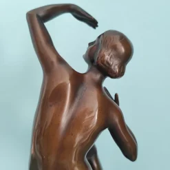 Pamono Lux Elek, Dancer Sculpture, 1920s-1940s, Bronze with Marble Base