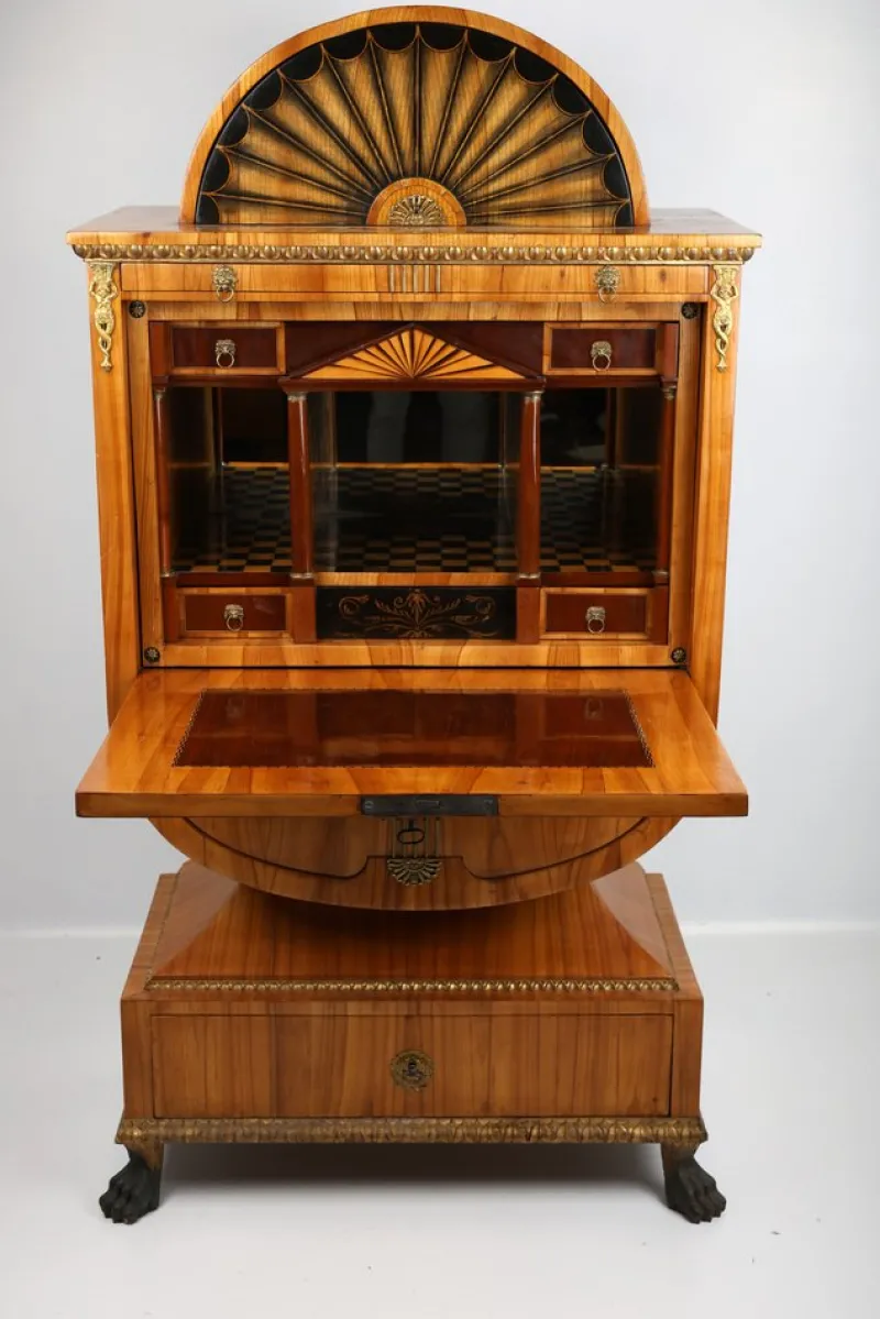 Pamono Lyra Cherry Tree Secretary, Vienna, 1815> Secretaires
