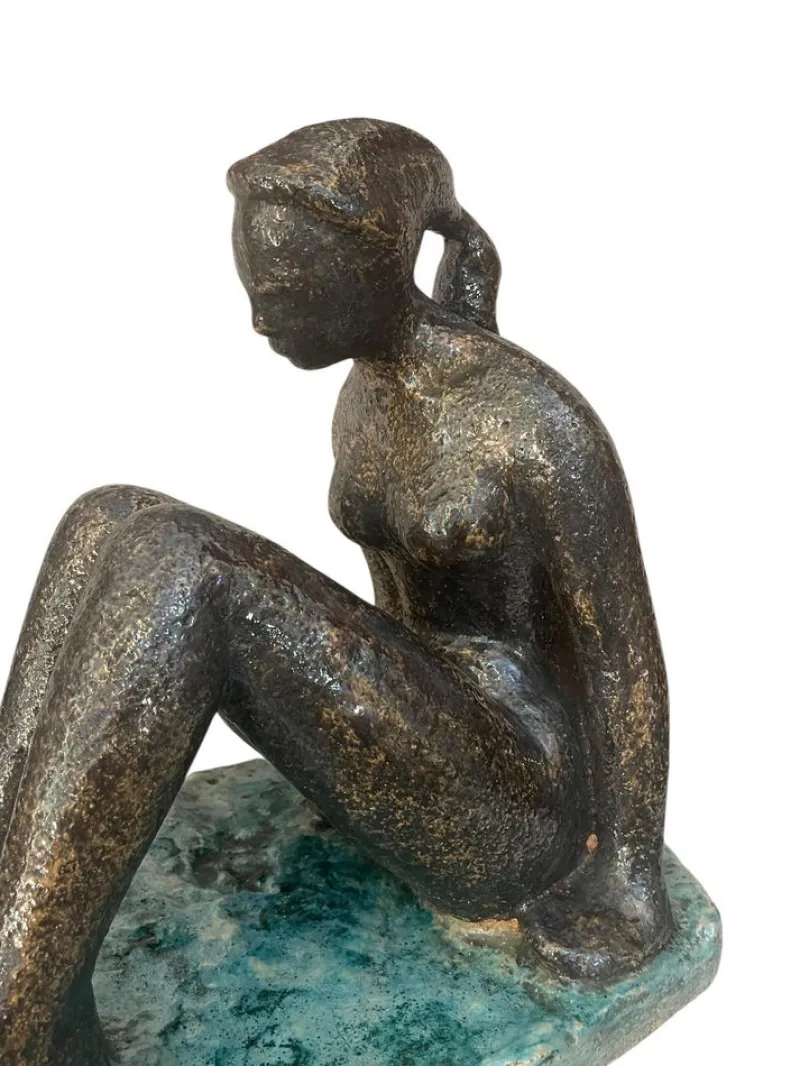 Pamono M. Porcù, Female Nude, 20th Century, Terracotta> Sculpture