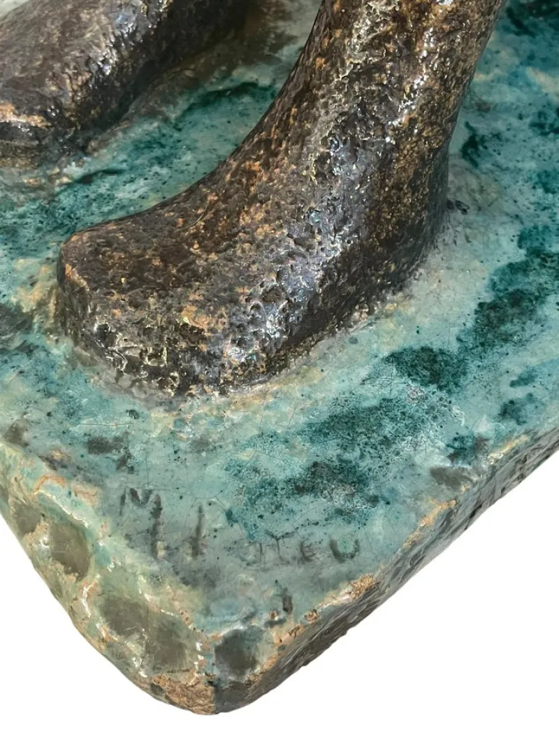 Pamono M. Porcù, Female Nude, 20th Century, Terracotta> Sculpture