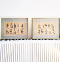 Pamono M. Tretsensky, Kitchen Scenes, Vienna, Colored Engravings, Set of 2> Prints & Multiples