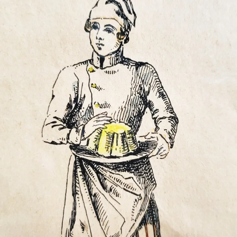 Pamono M. Tretsensky, Kitchen Scenes, Vienna, Colored Engravings, Set of 2> Prints & Multiples