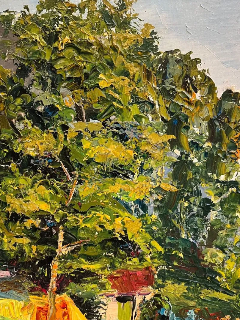 Pamono M. Vibert, By the Lake, Oil on Canvas, 1959> Painting