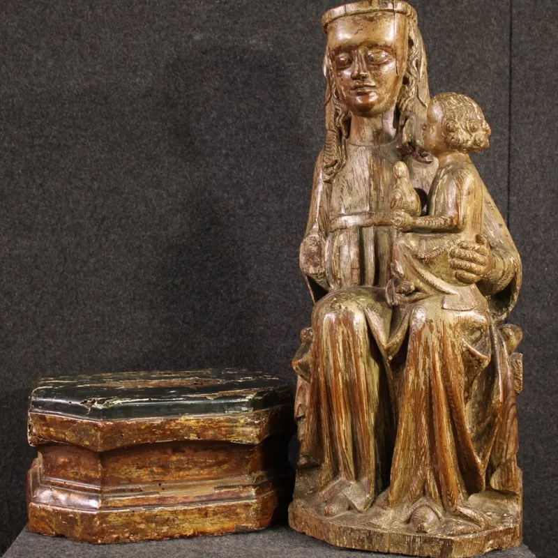 Sale Pamono Madonna with Child, 1470, Wooden Sculpture