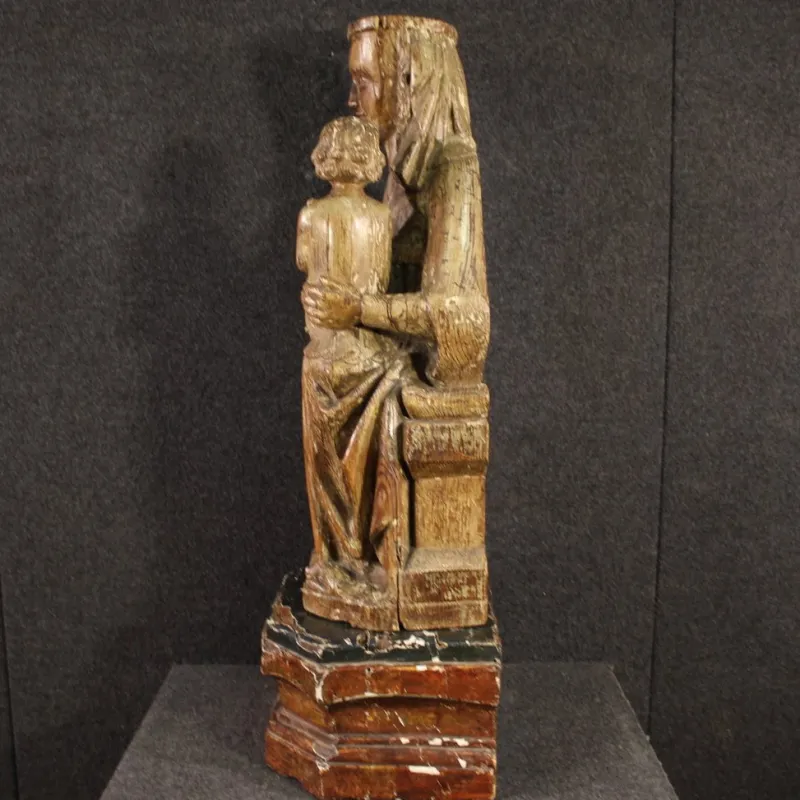 Sale Pamono Madonna with Child, 1470, Wooden Sculpture