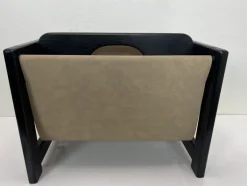 Pamono Magazine Rack in Wood and Suede Leather in the style of Aksel Kjersgaard, 1960s><noscript><img width=