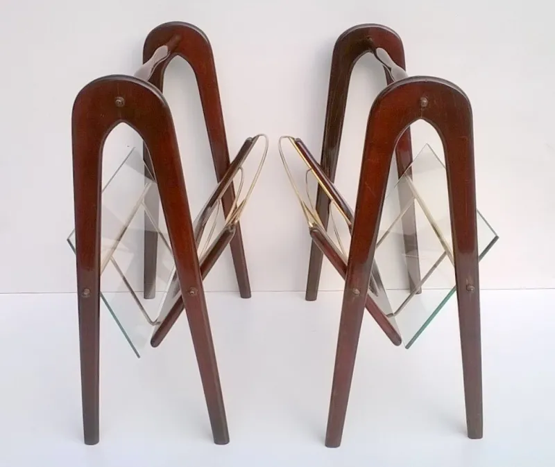 Pamono Magazine Racks by Cesare Lacca, 1950s, Set of 2> Magazine Racks