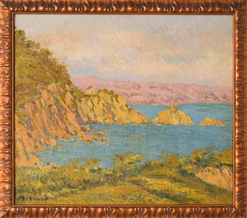 New Pamono Magi Oliver Bosch, Impressionist Landscape, Oil on Canvas, Framed