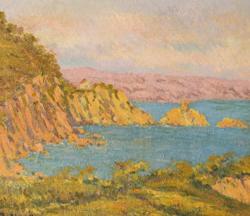 New Pamono Magi Oliver Bosch, Impressionist Landscape, Oil on Canvas, Framed