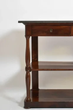 Pamono Mahogany and Black Marble Console, 19th Century><noscript><img width=
