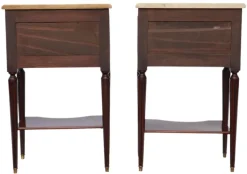 Sale Pamono Mahogany and Marble Bedside Tables, 1925, Set of 2