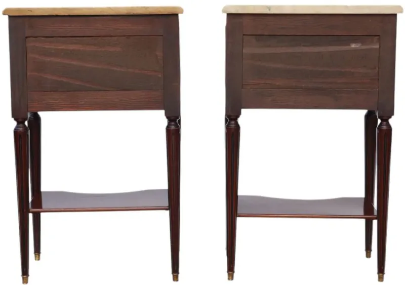 Sale Pamono Mahogany and Marble Bedside Tables, 1925, Set of 2