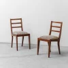 Pamono Mahogany and Velvet Chairs, 1950s, Set of 2> Office Chairs