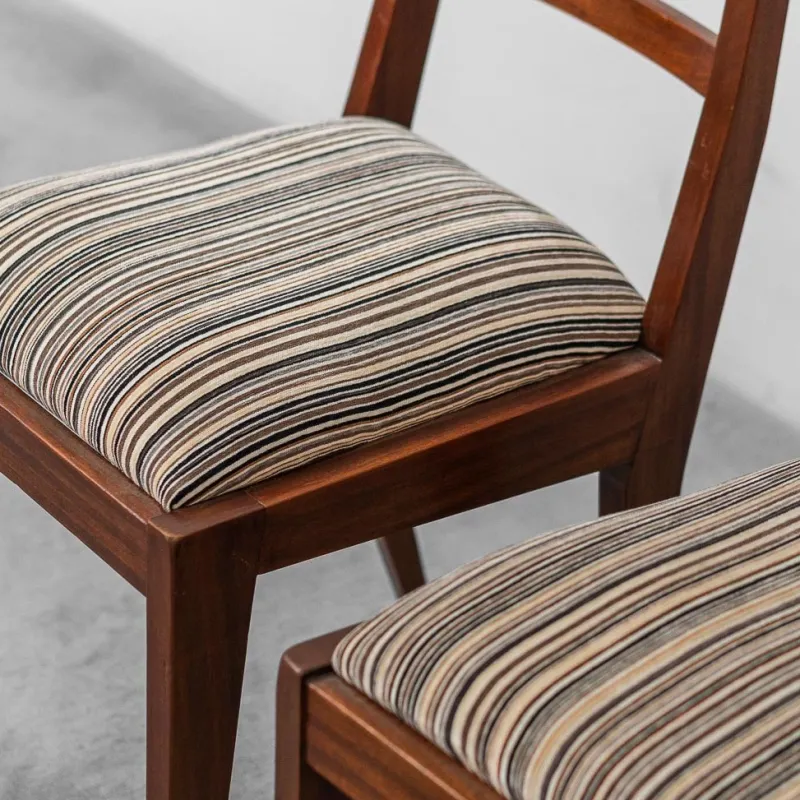 Pamono Mahogany and Velvet Chairs, 1950s, Set of 2> Office Chairs